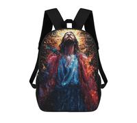 sinyumoney Mochila Escolar Infantil Con Estampado 3D, Bolsos De Viaje Bonitos Jesus in Paint Splatter Mochilas Informales Para Exteriores Para Niñas Y Mujeres 17inch