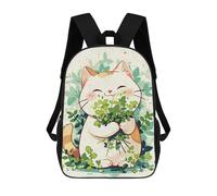 sinyumoney Mochila Escolar Infantil Con Estampado 3D, Bolsos De Viaje Bonitos Kawaii Happy Catnip Cat Mochilas Informales Para Exteriores Para Niñas Y Mujeres 17inch