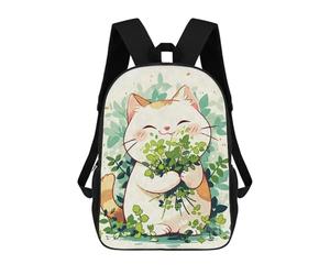 sinyumoney Mochila Escolar Infantil Con Estampado 3D, Bolsos De Viaje Bonitos Kawaii Happy Catnip Cat Mochilas Informales Para Exteriores Para Niñas Y Mujeres 17inch