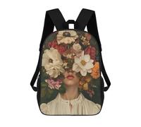 sinyumoney Mochila Escolar Infantil Con Estampado 3D, Bolsos De Viaje Bonitos Lady Flower Floral Sexy Mochilas Informales Para Exteriores Para Niñas Y Mujeres 17inch