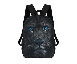 sinyumoney Mochila Escolar Infantil Con Estampado 3D, Bolsos De Viaje Bonitos Lion Blue And Black Animal Mochilas Informales Para Exteriores Para Niñas Y Mujeres 17inch