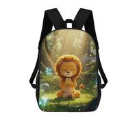 sinyumoney Mochila Escolar Infantil Con Estampado 3D, Bolsos De Viaje Bonitos Lion in Forest Meditation Mochilas Informales Para Exteriores Para Niñas Y Mujeres 17inch