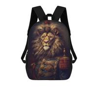 sinyumoney Mochila Escolar Infantil Con Estampado 3D, Bolsos De Viaje Bonitos Lion in Royal Armor Mochilas Informales Para Exteriores Para Niñas Y Mujeres 17inch