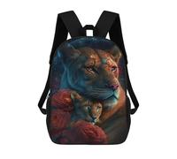 sinyumoney Mochila Escolar Infantil Con Estampado 3D, Bolsos De Viaje Bonitos Lionesses in Cosmic Harmony Mochilas Informales Para Exteriores Para Niñas Y Mujeres 17inch