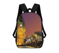 sinyumoney Mochila Escolar Infantil Con Estampado 3D, Bolsos De Viaje Bonitos London Night Lights Mochilas Informales Para Exteriores Para Niñas Y Mujeres 17inch