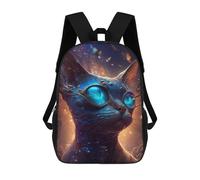 sinyumoney Mochila Escolar Infantil Con Estampado 3D, Bolsos De Viaje Bonitos Magical Cat Goggles Fantasy Art Mochilas Informales Para Exteriores Para Niñas Y Mujeres 17inch