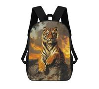 sinyumoney Mochila Escolar Infantil Con Estampado 3D, Bolsos De Viaje Bonitos Majestic Tiger at Sunset Mochilas Informales Para Exteriores Para Niñas Y Mujeres 17inch