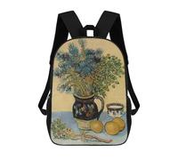 sinyumoney Mochila Escolar Infantil Con Estampado 3D, Bolsos De Viaje Bonitos Majolica with Wildflowers Mochilas Informales Para Exteriores Para Niñas Y Mujeres 17inch
