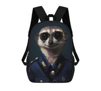 sinyumoney Mochila Escolar Infantil Con Estampado 3D, Bolsos De Viaje Bonitos Meerkat Officer Mochilas Informales Para Exteriores Para Niñas Y Mujeres 17inch