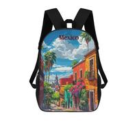 sinyumoney Mochila Escolar Infantil Con Estampado 3D, Bolsos De Viaje Bonitos Mexico City Street Scene Mochilas Informales Para Exteriores Para Niñas Y Mujeres 17inch