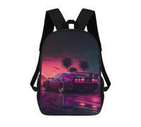sinyumoney Mochila Escolar Infantil Con Estampado 3D, Bolsos De Viaje Bonitos Neon Desert Drive Mochilas Informales Para Exteriores Para Niñas Y Mujeres 17inch