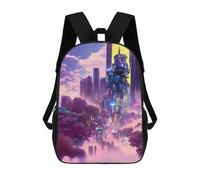 sinyumoney Mochila Escolar Infantil Con Estampado 3D, Bolsos De Viaje Bonitos Neon Sky Cityscape -1 Mochilas Informales Para Exteriores Para Niñas Y Mujeres 17inch