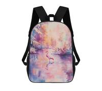 sinyumoney Mochila Escolar Infantil Con Estampado 3D, Bolsos De Viaje Bonitos Pink Flamingo in A Watery Landscape Mochilas Informales Para Exteriores Para Niñas Y Mujeres 17inch