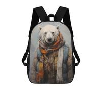 sinyumoney Mochila Escolar Infantil Con Estampado 3D, Bolsos De Viaje Bonitos Polar Bear in Winter Drip Mochilas Informales Para Exteriores Para Niñas Y Mujeres 17inch