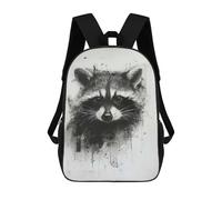 sinyumoney Mochila Escolar Infantil Con Estampado 3D, Bolsos De Viaje Bonitos Raccoon Head in Charcoal Mochilas Informales Para Exteriores Para Niñas Y Mujeres 17inch