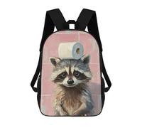 sinyumoney Mochila Escolar Infantil Con Estampado 3D, Bolsos De Viaje Bonitos Raccoon with Toilet Paper Mochilas Informales Para Exteriores Para Niñas Y Mujeres 17inch