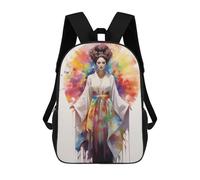 sinyumoney Mochila Escolar Infantil Con Estampado 3D, Bolsos De Viaje Bonitos Rainbow Geisha Mochilas Informales Para Exteriores Para Niñas Y Mujeres 17inch
