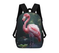 sinyumoney Mochila Escolar Infantil Con Estampado 3D, Bolsos De Viaje Bonitos Rainy Pink Flamingo Mochilas Informales Para Exteriores Para Niñas Y Mujeres 17inch