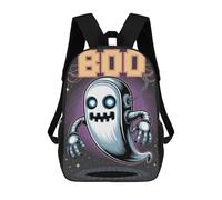 sinyumoney Mochila Escolar Infantil Con Estampado 3D, Bolsos De Viaje Bonitos Robotic Ghost with Pixelated BOO Mochilas Informales Para Exteriores Para Niñas Y Mujeres 17inch