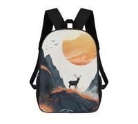 sinyumoney Mochila Escolar Infantil Con Estampado 3D, Bolsos De Viaje Bonitos Silhouette Stag in Sunrise Mochilas Informales Para Exteriores Para Niñas Y Mujeres 17inch