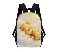 sinyumoney Mochila Escolar Infantil Con Estampado 3D, Bolsos De Viaje Bonitos Sleeping Teddy Bear on Clouds Mochilas Informales Para Exteriores Para Niñas Y Mujeres 17inch