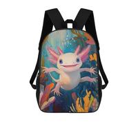 sinyumoney Mochila Escolar Infantil Con Estampado 3D, Bolsos De Viaje Bonitos Smiling Axolotl Mochilas Informales Para Exteriores Para Niñas Y Mujeres 17inch