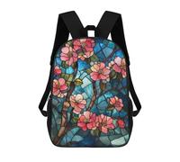 sinyumoney Mochila Escolar Infantil Con Estampado 3D, Bolsos De Viaje Bonitos Stained Glass Cherry Blossom Mochilas Informales Para Exteriores Para Niñas Y Mujeres 17inch