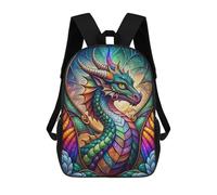 sinyumoney Mochila Escolar Infantil Con Estampado 3D, Bolsos De Viaje Bonitos Stained Glass Dragon Neon Mochilas Informales Para Exteriores Para Niñas Y Mujeres 17inch