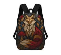 sinyumoney Mochila Escolar Infantil Con Estampado 3D, Bolsos De Viaje Bonitos Stained Glass Fox Mochilas Informales Para Exteriores Para Niñas Y Mujeres 17inch