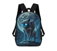 sinyumoney Mochila Escolar Infantil Con Estampado 3D, Bolsos De Viaje Bonitos Steampunk Cat Moon Mochilas Informales Para Exteriores Para Niñas Y Mujeres 17inch