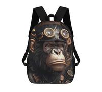 sinyumoney Mochila Escolar Infantil Con Estampado 3D, Bolsos De Viaje Bonitos Steampunk Chimp Ape Animal Mochilas Informales Para Exteriores Para Niñas Y Mujeres 17inch