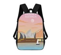 sinyumoney Mochila Escolar Infantil Con Estampado 3D, Bolsos De Viaje Bonitos Sydney Opera House Sunset Mochilas Informales Para Exteriores Para Niñas Y Mujeres 17inch