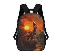 sinyumoney Mochila Escolar Infantil Con Estampado 3D, Bolsos De Viaje Bonitos T-Rex Sunset Mochilas Informales Para Exteriores Para Niñas Y Mujeres 17inch