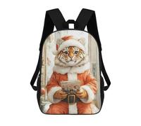 sinyumoney Mochila Escolar Infantil Con Estampado 3D, Bolsos De Viaje Bonitos Tiger Santa Claus Mochilas Informales Para Exteriores Para Niñas Y Mujeres 17inch
