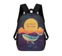 sinyumoney Mochila Escolar Infantil Con Estampado 3D, Bolsos De Viaje Bonitos Whale And Sunset Mochilas Informales Para Exteriores Para Niñas Y Mujeres 17inch