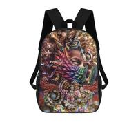 sinyumoney Mochila Escolar Infantil Con Estampado 3D, Bolsos De Viaje Bonitos Whimsical Fusion Artistic Headpiece Mochilas Informales Para Exteriores Para Niñas Y Mujeres 17inch