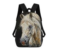 sinyumoney Mochila Escolar Infantil Con Estampado 3D, Bolsos De Viaje Bonitos White Horse Portrait Mochilas Informales Para Exteriores Para Niñas Y Mujeres 17inch