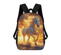 sinyumoney Mochila Escolar Infantil Con Estampado 3D, Bolsos De Viaje Bonitos White Horse Sunset Mochilas Informales Para Exteriores Para Niñas Y Mujeres 17inch
