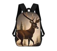 sinyumoney Mochila Escolar Infantil Con Estampado 3D, Bolsos De Viaje Bonitos Winter Majesty Deer Mochilas Informales Para Exteriores Para Niñas Y Mujeres 17inch