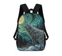 sinyumoney Mochila Escolar Infantil Con Estampado 3D, Bolsos De Viaje Bonitos Wolf In Forest Mochilas Informales Para Exteriores Para Niñas Y Mujeres 17inch