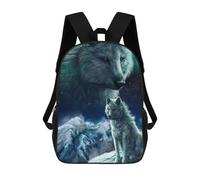 sinyumoney Mochila Escolar Infantil Con Estampado 3D, Bolsos De Viaje Bonitos Wolf Majesty in Winter Wonderland Mochilas Informales Para Exteriores Para Niñas Y Mujeres 17inch