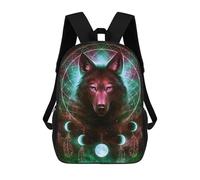 sinyumoney Mochila Escolar Infantil Con Estampado 3D, Bolsos De Viaje Bonitos Wolf Spirit Dreamcatcher Art Mochilas Informales Para Exteriores Para Niñas Y Mujeres 17inch