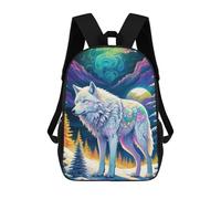 sinyumoney Mochila Escolar Infantil Con Estampado 3D, Bolsos De Viaje Bonitos Wolf Winter Landscape Mochilas Informales Para Exteriores Para Niñas Y Mujeres 17inch