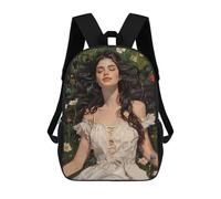 sinyumoney Mochila Escolar Infantil Con Estampado 3D, Bolsos De Viaje Bonitos Woman With A Green Field Mochilas Informales Para Exteriores Para Niñas Y Mujeres 17inch