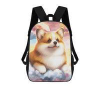 sinyumoney Mochila Escolar Infantil Corgi in The Clouds Mochila Escolar Infantil De Moda Informal Mochilas De Viaje Con Estampado 3D Divertidas Y Geniales Bolsas Para Libros 17inch
