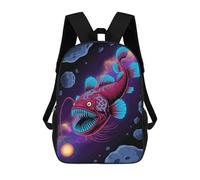sinyumoney Mochila Escolar Infantil Cosmic Anglerfish in Asteroid Field Mochila Escolar Infantil De Moda Informal Mochilas De Viaje Con Estampado 3D Divertidas Y Geniales Bolsas Para Libros 17inch