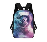 sinyumoney Mochila Escolar Infantil Cosmic Cat Astronaut Art Print Mochila Escolar Infantil De Moda Informal Mochilas De Viaje Con Estampado 3D Divertidas Y Geniales Bolsas Para Libros 17inch