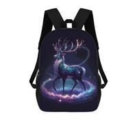 sinyumoney Mochila Escolar Infantil Cosmic Deer Nebula Mochila De Moda Para Adolescentes Mochila Informal Para Niño Y Niña Mochila Escolar Para Adolescentes Mochila Impresa En 3D 17inch
