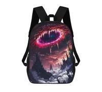 sinyumoney Mochila Escolar Infantil Cosmic Eye Above Fantasy City Mochila Infantil Estampada Mochila De Viaje Para Niños Y Niñas Mochila Escolar 17inch