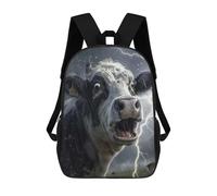 sinyumoney Mochila Escolar Infantil Cow Lightning Mochila Escolar Infantil De Moda Informal Mochilas De Viaje Con Estampado 3D Divertidas Y Geniales Bolsas Para Libros 17inch